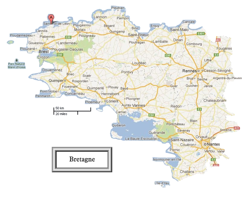 Carte de la Bretagne